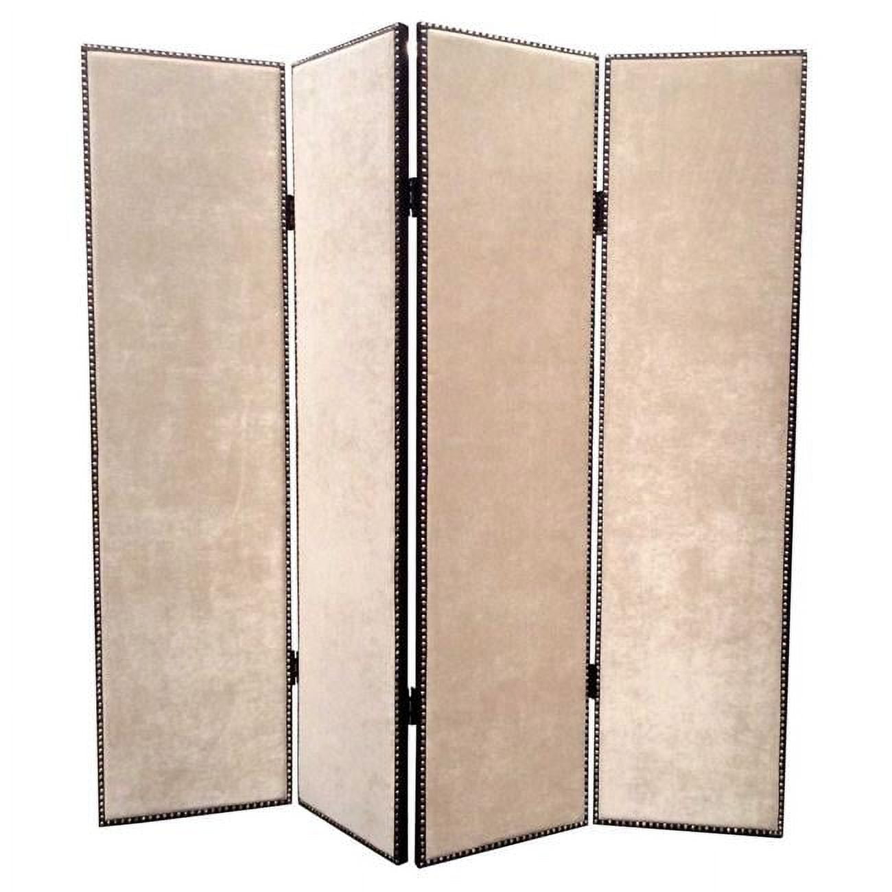 84 X 84 Beige Wood & Fabric Chateau Screen 84 X 84 Beige Wood & Fabric Chateau Screen