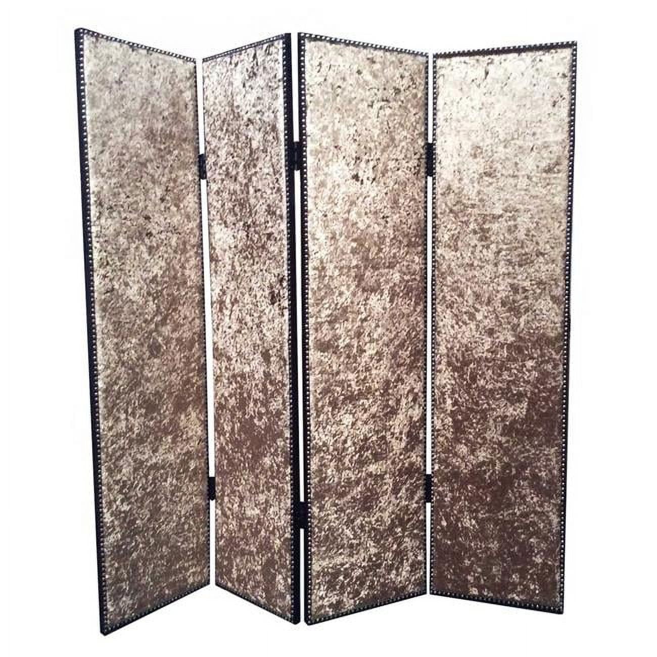 84 X 84 Bronze Wood & Fabric Screen 84 X 84 Bronze Wood & Fabric Screen