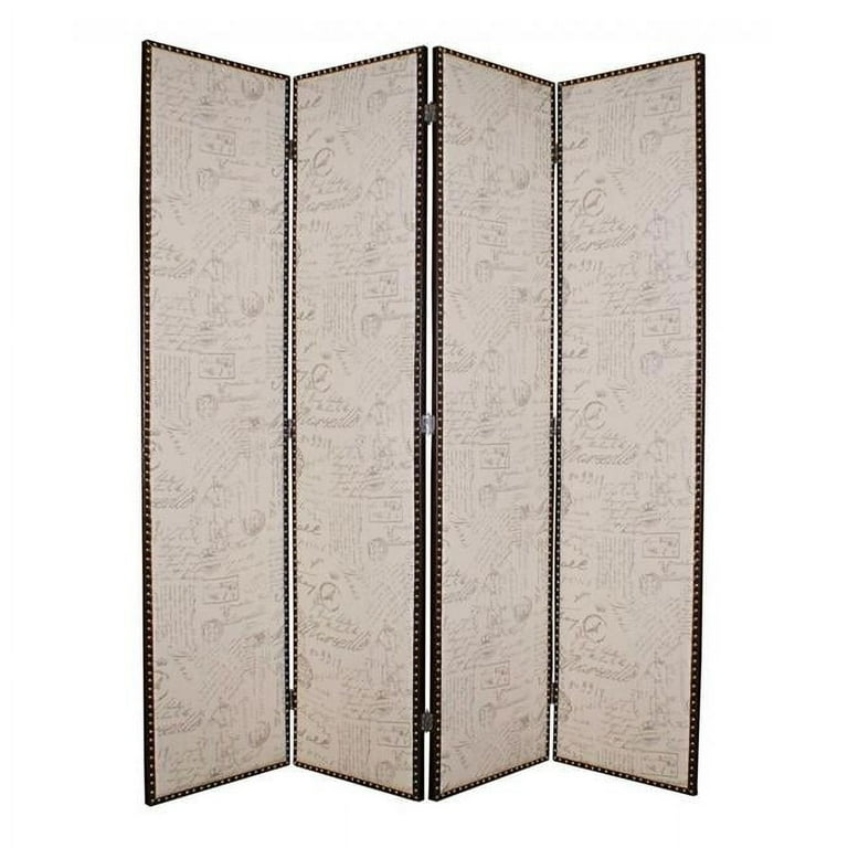 84 X 84 Tan Wood & Fabric Screen 84 X 84 Tan Wood & Fabric Screen