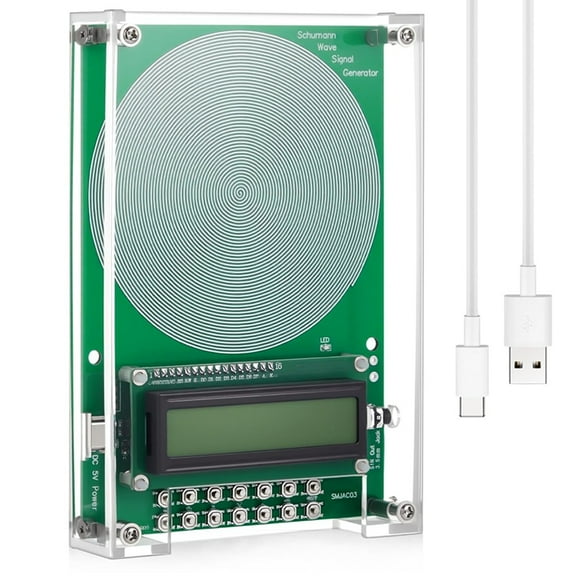 1 x Adjustable Schumann sine wave resonance generator 1 x Acrylic case 1 x USB data cable-As Shown