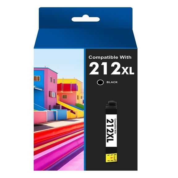 1 x Black 212XL Ink Cartridges Compatible for Epson 212 212XL BLack Printer Ink Use With WorkForce WF-2850 WF-2830 Expression Home XP-4100 XP-4105