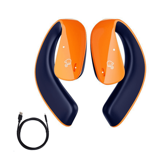 1 x Bone Conduction Earphones 1 x Charging Cable-Orange & Blue