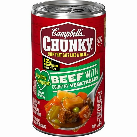 1 x Campbells Chunky Healthy Request Soup, Beef Soup with Country Vegetables, 18.8 Oz Can