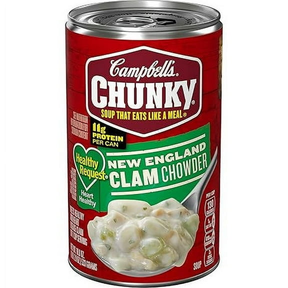 1 x Campbell's Chunky Soup, Healthy Request New England Clam Chowder, 18.8 Oz Can