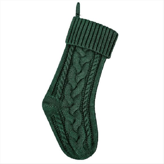 Knitted Christmas Stockings for Family - Green Fireplace Hanging Socks,1 x Christmas socks,Green