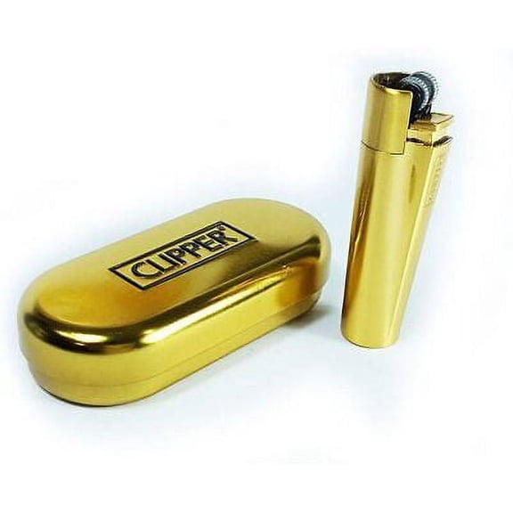 1 x Clipper Gold Full Size Refillable Metal Lighter Brushed Or Shiny
