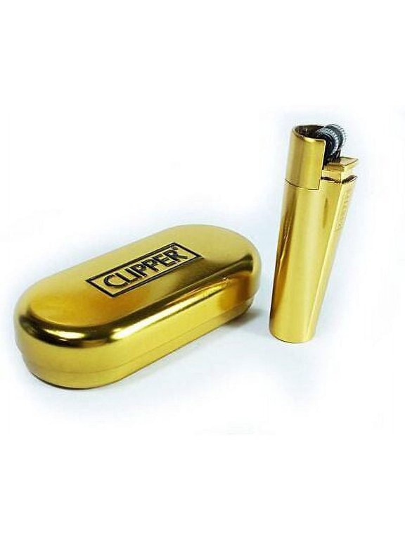 1 x Clipper Gold Full Size Refillable Metal Lighter Brushed Or Shiny
