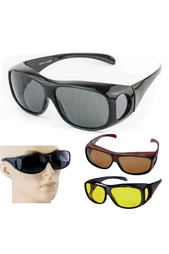 1 x Fit Over Polarized Sunglasses Cover All Lenses Wear Glasses