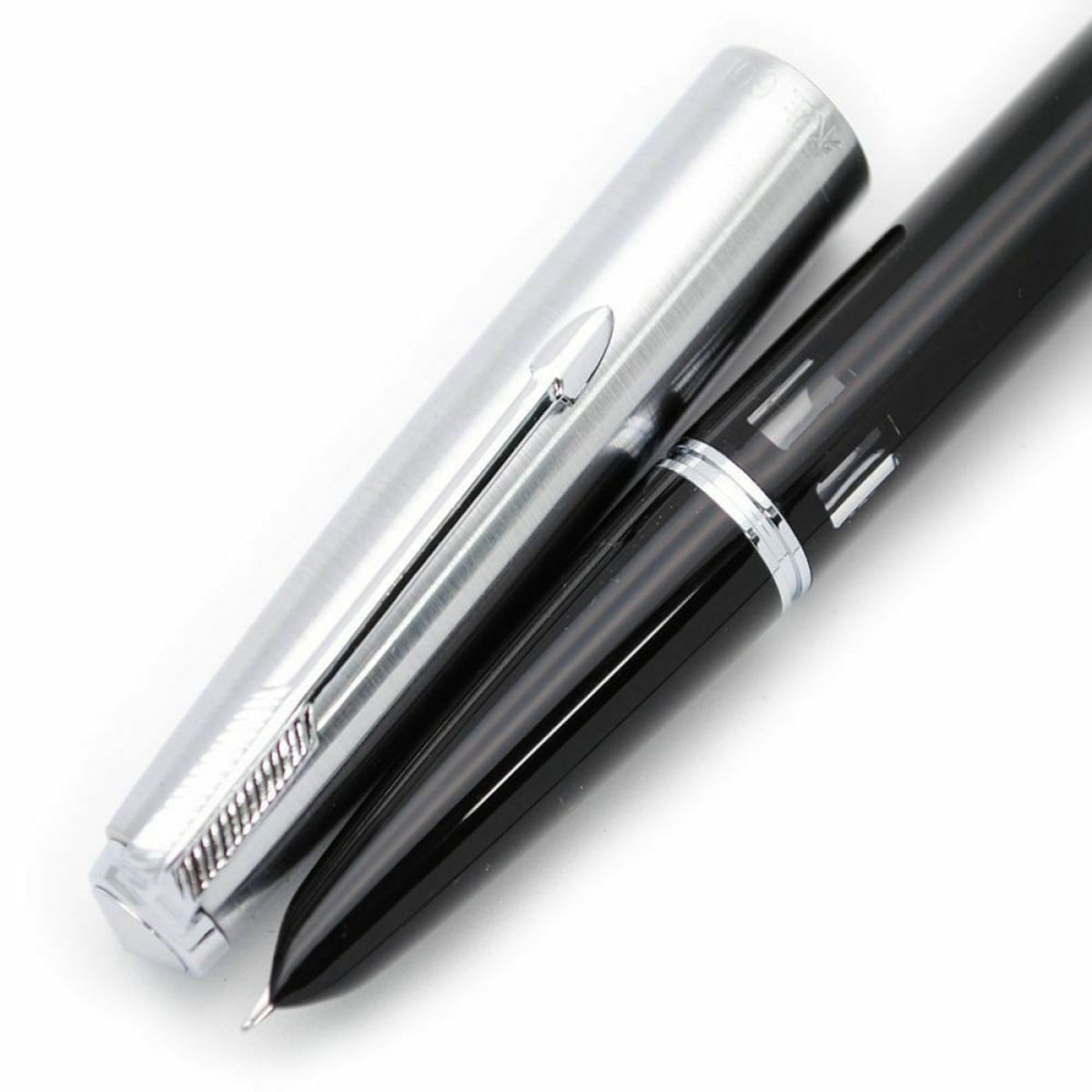 1 x Fountain Pen , esin Body Steel Push Cap Vacumatic Fountain Pen F Nib 0.5MM With Ink Window