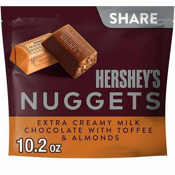 1 x HERSHEY'S NUGGETS Milk Chocolate, Toffee and Almonds Candy Share Pack, 10.2 oz