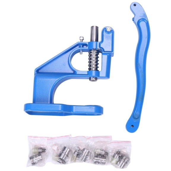 1 x Hand Machine 5 sets x double caps rivets dies(5mm/6mm/8mm/10mm/12mm)-Blue & Silver