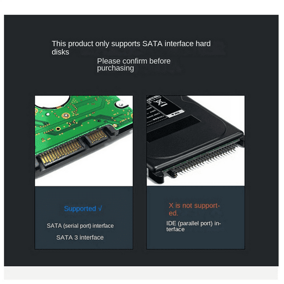 1 x Hard Drive Box 1 x data cable-Grey