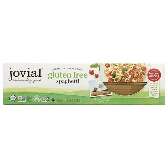 1 x Jovial Gluten Free Brown Rice Pasta Organic - Award-Winning Taste & Texture, Non-GMO, Free of Top 8 Allergens, Vegan Brown Rice Noodles, Made in Italy - Gluten Free Spaghetti, 12 oz