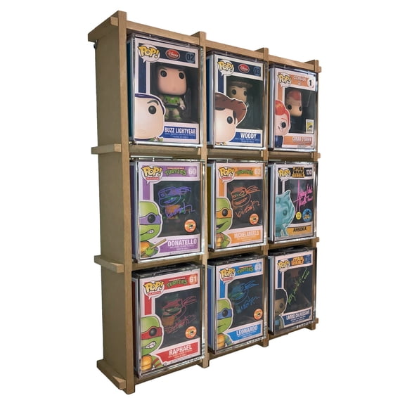 1 x Kubbie Ultra MDF Wood Display Case for Funko Pops in Acrylic Hard Stacks Pop Armor and Plastic Protectors, Stackable & Wall Mountable Pop Shelf, Unpainted DIY by Display Geek and MK Kubbies