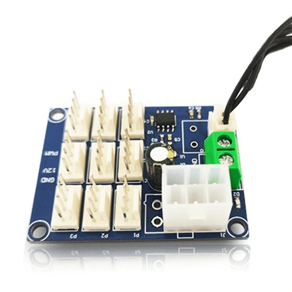 1 x Nine-Channel PWM Fan Control Board (NTC Temperature Control and Speed Regulation Version) Module-As Shown