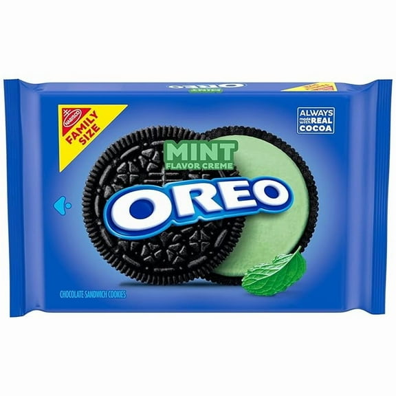 1 x OREO Mint Creme Chocolate Sandwich Cookies, Family Size, 18.71 oz