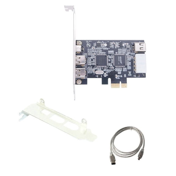 1 x PCI-Express IEEE 1394A Firewire Card (No retail package)(Due to different product batches, the appearance is slightly different, which does not affect use.) 1 x 6Pin To 4Pin IEEE 1394 Cable-Black