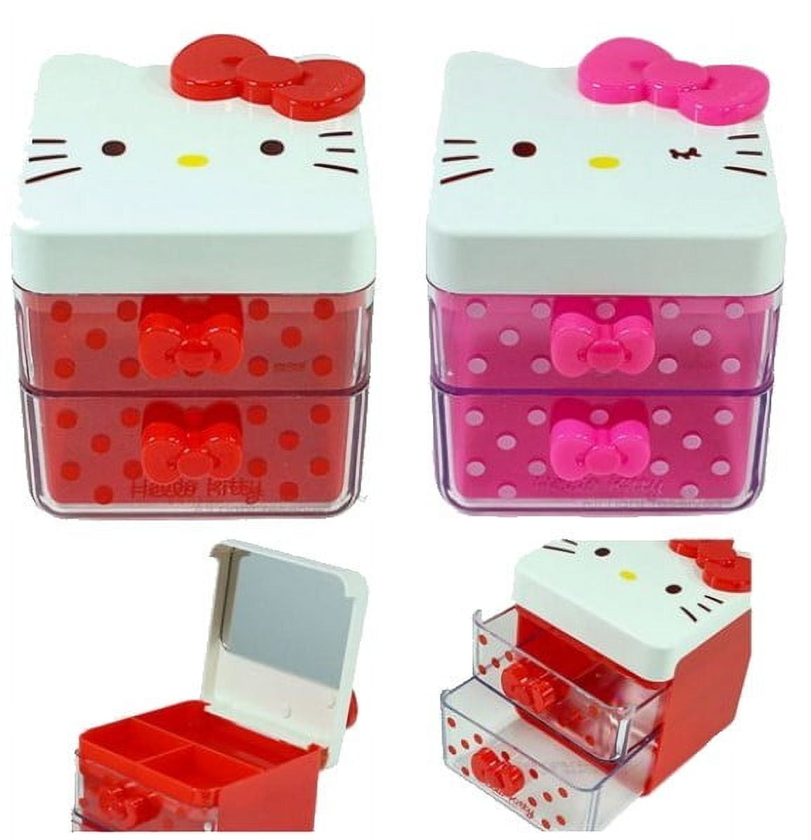 1 x RED Hello Kitty Jewelry Box Mirror Jewelry Case Storage Organizer ( 1 red only )
