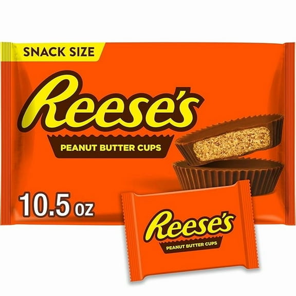 1 x REESE'S Milk Chocolate Snack Size Peanut Butter Cups, Candy Bag, 10.5 oz