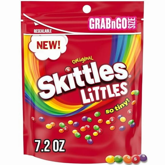 1 x SKITTLES LITTLES Original Chewy Summer Candy, Grab N Go, 7.2 Oz Resealable Bag