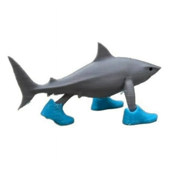 1 x Sharks wearing shoes decoration-Gray & Blue