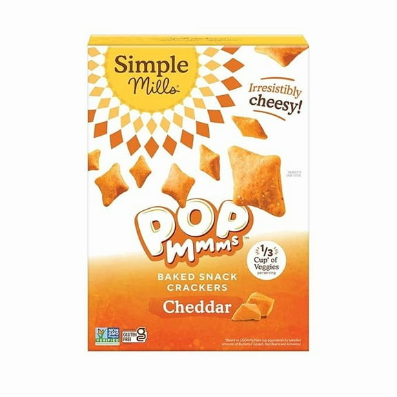 1 x Simple Mills Pop Mmms Cheddar Baked Snack Crackers, Gluten Free, 4 Ounce (Pack of 1)