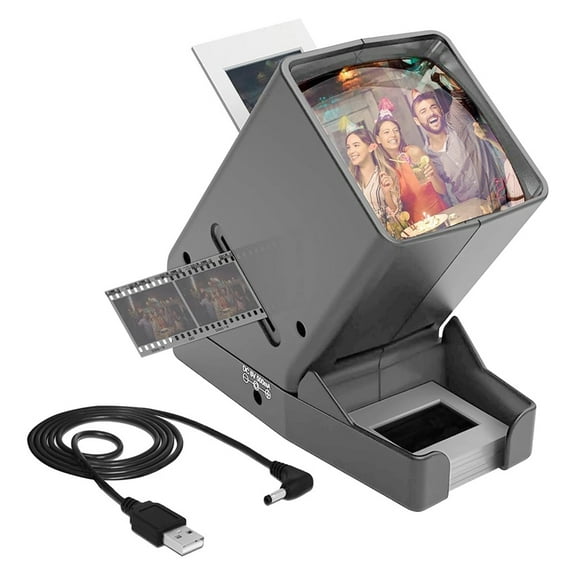35mm Slide & Film Viewer-Slide Viewer with 3X Magnification and LED-Lighted Viewing for 35mm Slides and Film Negatives,1 x Slide Viewer,Black