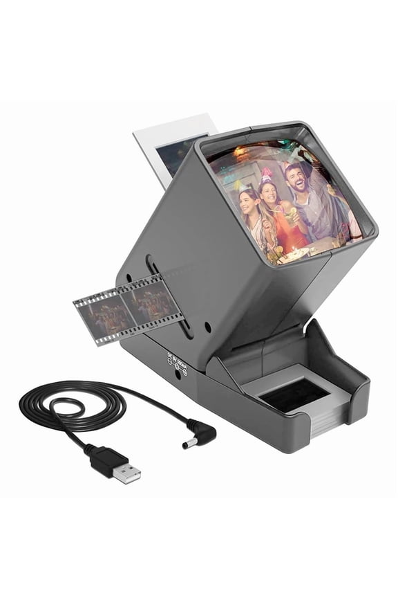 35mm Slide & Film Viewer-Slide Viewer with 3X Magnification and LED-Lighted Viewing for 35mm Slides and Film Negatives
