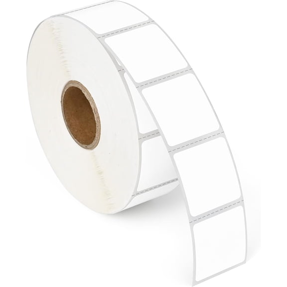 L LIKED 1" x Square Removable Labels, No Residue, Water and Oil Resistant Labels for QR Code, Use Both Home Office (1 Roll, 1380 Labels)
