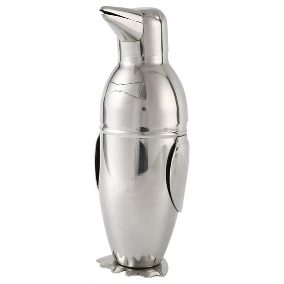 1 x Stainless steel penguin cocktail shaker-Silver