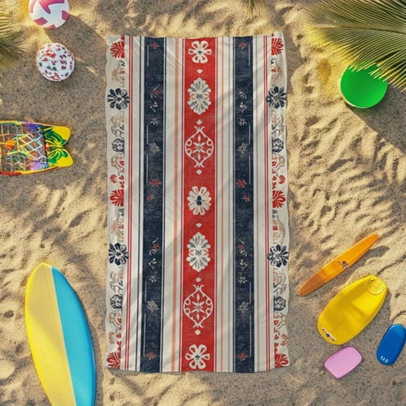 1 x Turkish pattern microfiber beach towel, quick drying, lightweight, hand wash only, suitable for pool, resort, camping