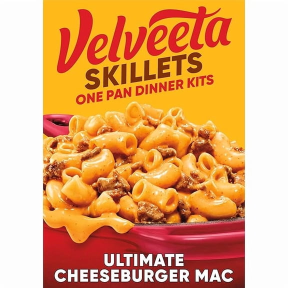 1 x Velveeta Skillets Ultimate Cheeseburger Mac One Pan Dinner Kit, 12.8 oz Box
