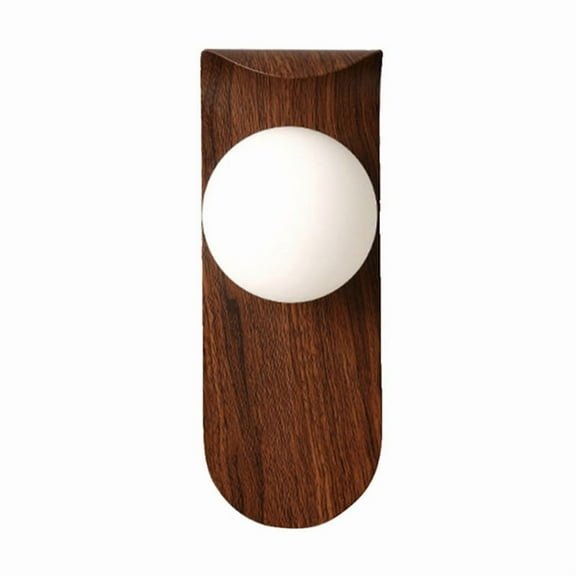 Minimalist Bedside Wall Light, Nordic Style Iron Lamp LED Wall Light for Kitchen, Dining Room, Hallway Walnut Color,1 x Wall Light,Walnut Color