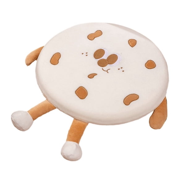 Biscuit Pillow Round Biscuit Plush Toy Realistic Food Snack Seat Cushion Plush Toy Prop Gift White