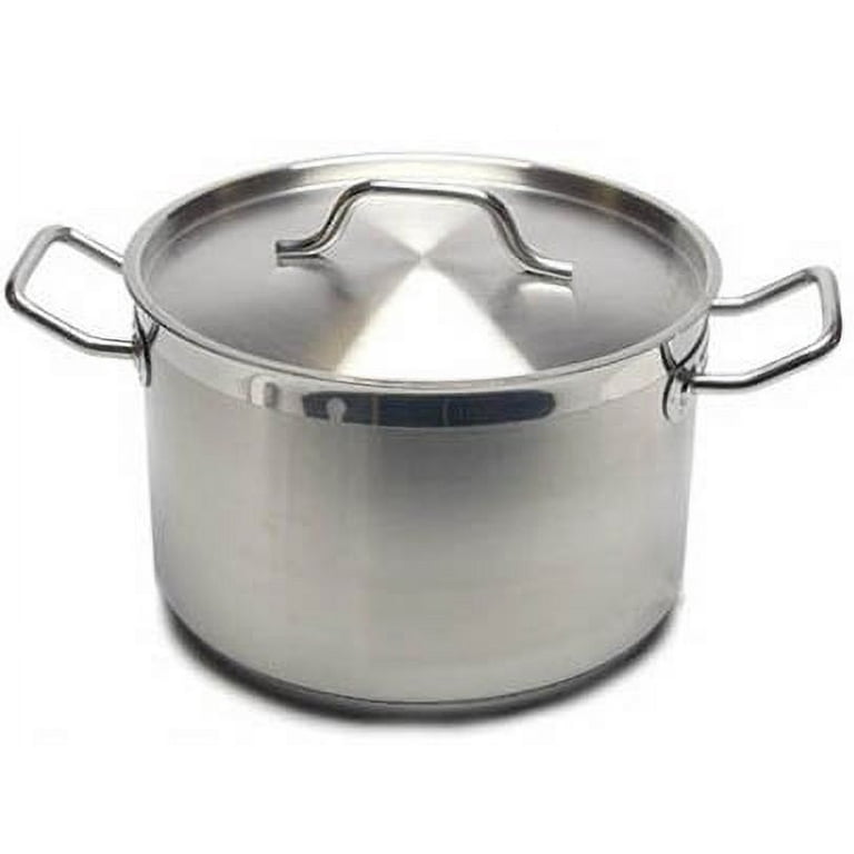 CURTA 100 Quart Large Stock Pot with Lid and Basket, NSF Listed, 3-Ply 18/8  Stainless Steel Cooking Pot, Commercial Cookware for Soup, Stew & Sauce