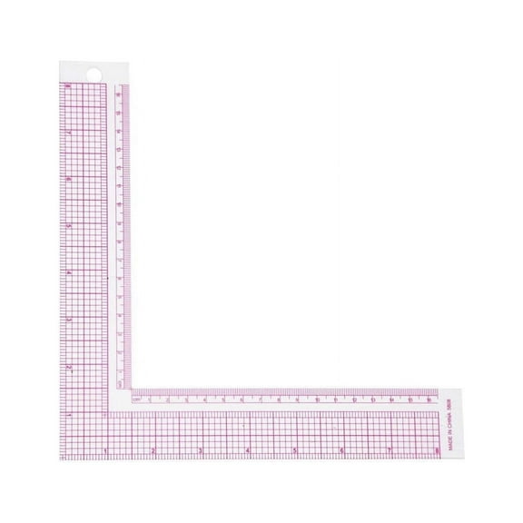 1 x square Ruler-Pink&White