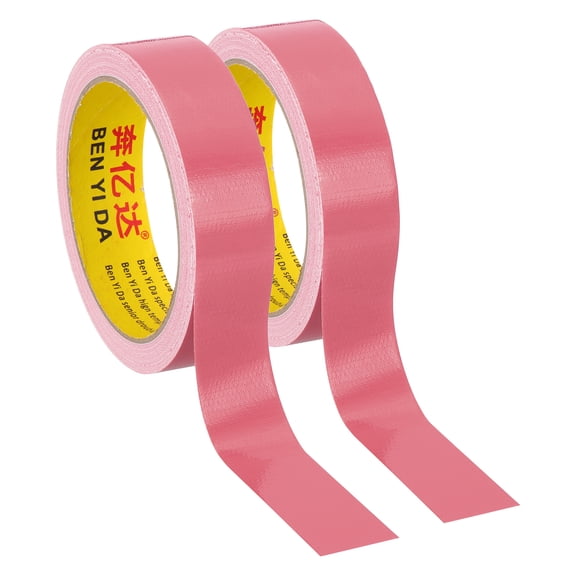 Uxcell 1"x0.01" Bookbinding Tape 2 Roll 11 Yard Cloth Bookbinding Repair Tape Book Binding Tape Self Adhesive Pink