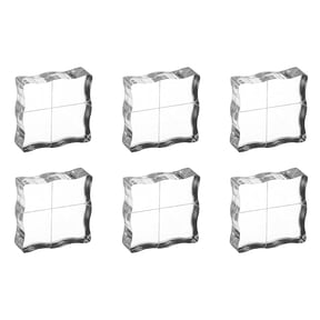 1"x1" Acrylic Stamp Block, 6Pcs Clear Stamping Block with Grid Lines Decorative Mounting Blocks Wave for Scrapbooking DIY Crafts Card Making