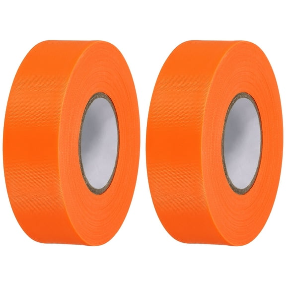1"x147' Flagging Tape Non-Adhesive Neon Marking Tape for Tree Survey Boundaries, Orange 2 Pack