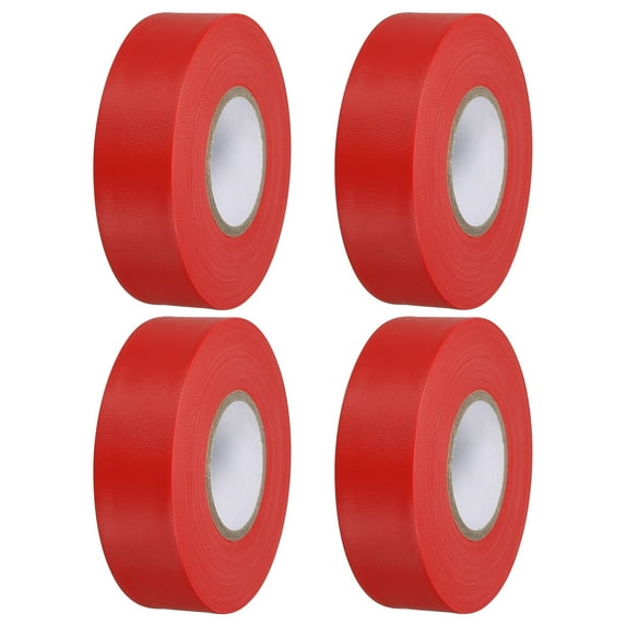 1"x147' Flagging Tape Non-Adhesive Neon Marking Tape for Tree Survey Boundaries, Red 4 Pack