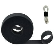 1"x20ft Hook and Loop Roll with 30 Metal Buckles, Cut-to-Length Cinch Self-Gripping Strap, Adjustable Fastening Cable Double-Sided Strips, Reusable Multi-Purpose Wrap Fasteners Ties