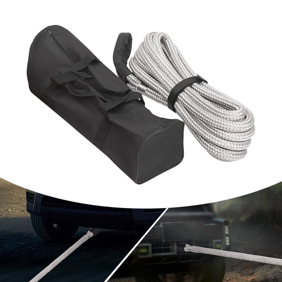 1"x30' Long Recovery Rope 34370lbs Tow Rope with Soft Shackles Road Recovery Kit