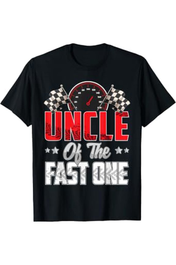 1 year old racing car fast one birthday 1st Family Uncle T-Shirt