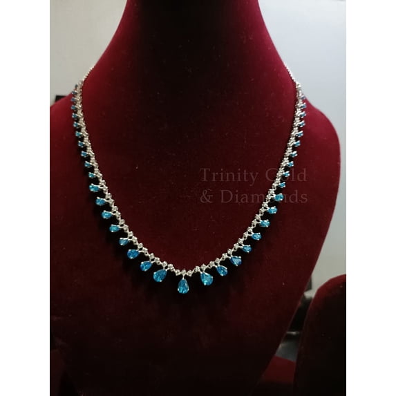 10.0 Carat Topaz Diamond Drop Dianond Necklace With 14kt Gold Plated On Silver, Christmas Necklace, Gemstone Necklace, Bridesmaid, Valentine