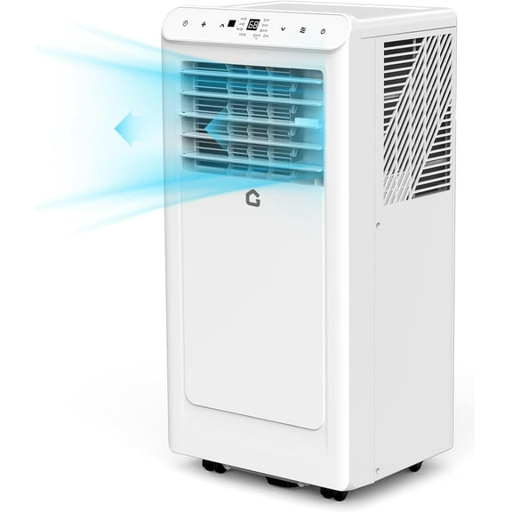 10,000 BTU Portable Air Conditioner, 3-In-1 Cooling, Dehumidifier & Fan for Rooms Up to 450 Sq.Ft, Remote Control, Ultra-Quiet 47dB Sleep Mode, 24H Timer, Window Kit Included, White