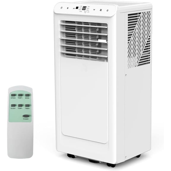 10,000 BTU Portable Air Conditioner – 3-in-1 AC Unit with Dehumidifier & Fan, Quiet 42dB Operation, LED Display, Remote Control & Window Kit for Rooms up to 550 Sq.Ft, White