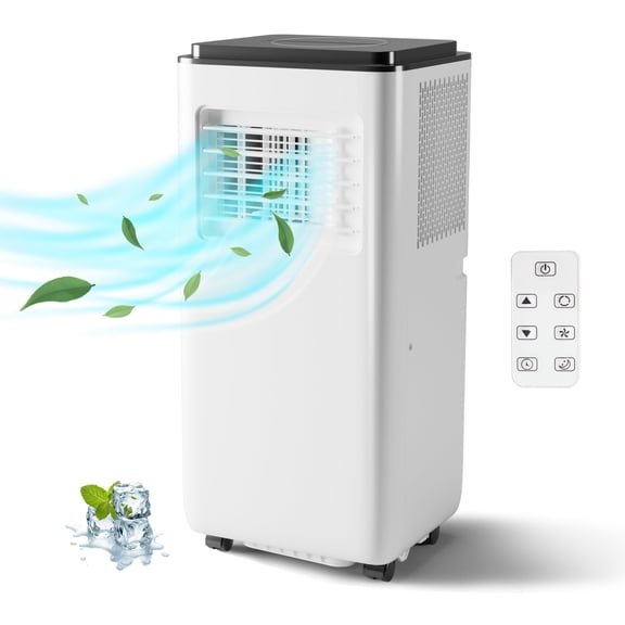 10,000 BTU Portable Air Conditioner – 3-in-1 AC Unit with Fan & Dehumidifier – Quiet Operation – 24H Timer – Remote Control – Fast Cooling for Rooms up to 450 Sq. Ft – Window Vent Kit