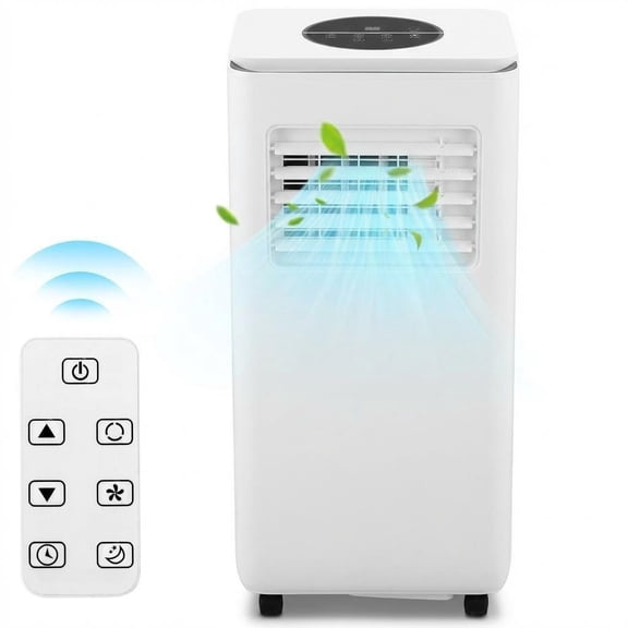 10,000 BTU Portable Air Conditioner – 3-in-1 with Fan & Dehumidifier, Remote, 24H Timer, Window Kit Included, Quiet Cooling for Rooms up to 450 Sq.Ft, Bedroom, Living Room, Home Office