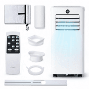 10,000 BTU Portable Air Conditioner for Rooms up to 450 Sq.Ft, 4-in-1 AC with Cooling, Fan, Dehumidifier & Sleep Mode, High/Low Speed, Remote Control, Window Kit Included, White