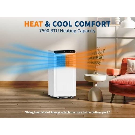 10,000 BTU Portable Air Conditioner with Heat, 4-In-1 Portable AC Units for Rooms with Fan, Dehumidifier, Heater, Cools Up to 450 Sq.Ft. Room